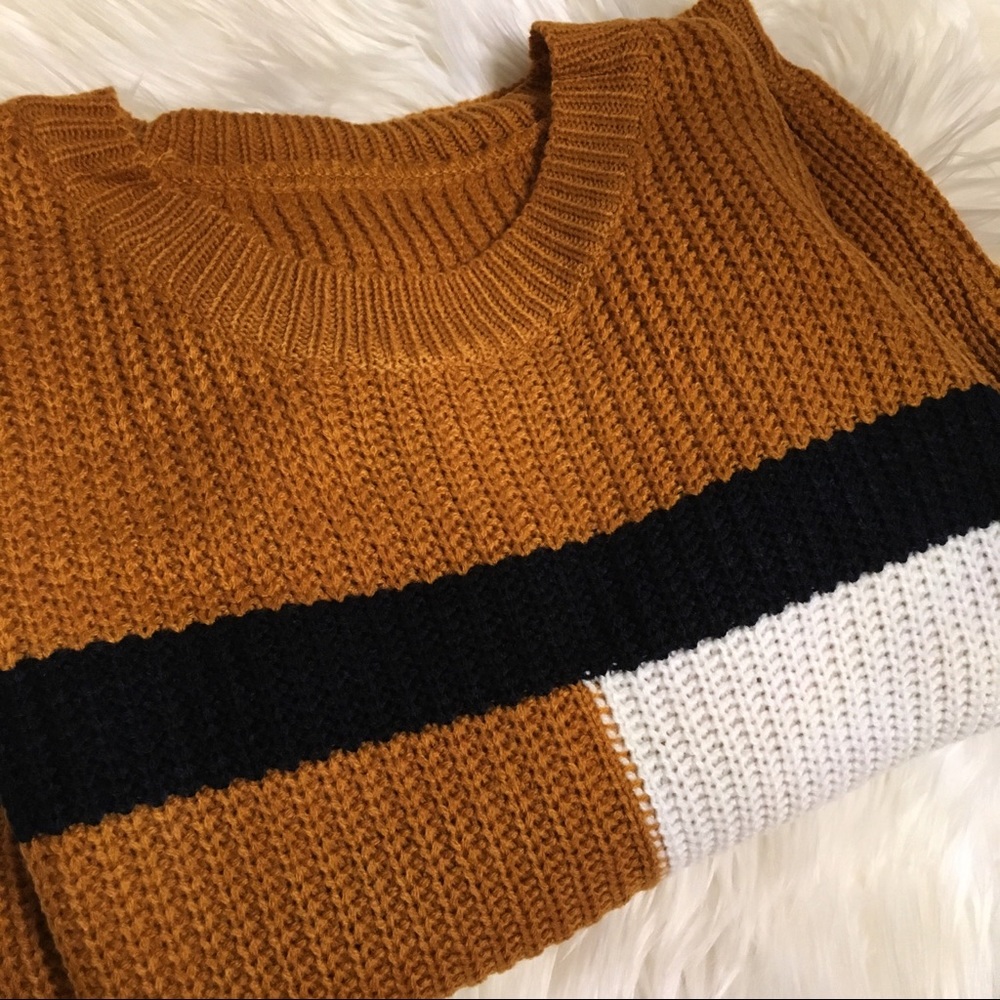 Brown Colorblock Sweater - Picture 3 of 3